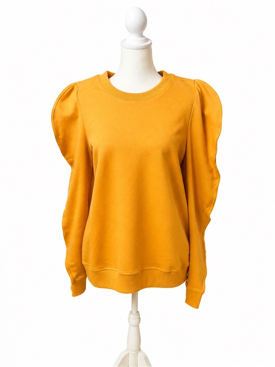 Doe & Rae Tops - Doe & Rae Mustard Puff Sleeve Sweatshirt - Women